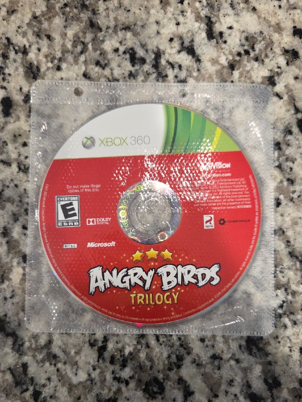 Angry Birds Trilogy Xbox 360 Disc - NO CASE